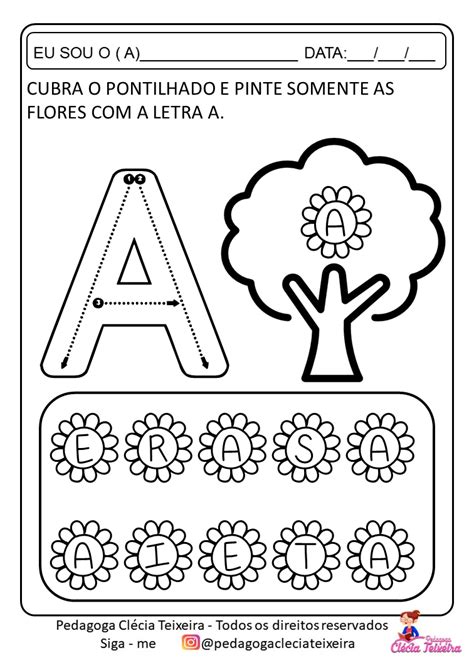 Atividades as letras do alfabeto Clécia Teixeira