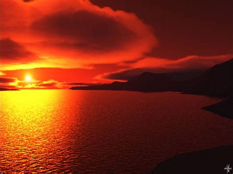Red Sunset Landscape