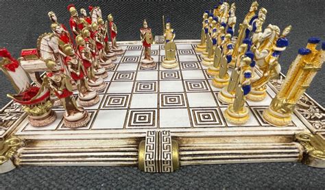 Trojan War Chess Set Troy Vs Greece 33cm 1299 Solid Etsy