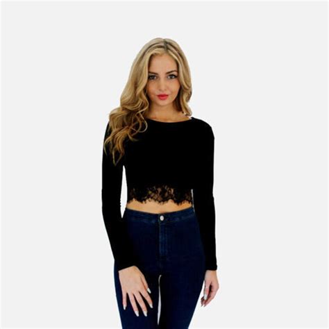 New Design Round Neck Lace Tassel Crop Tops Shirt 2016 Early Autumn