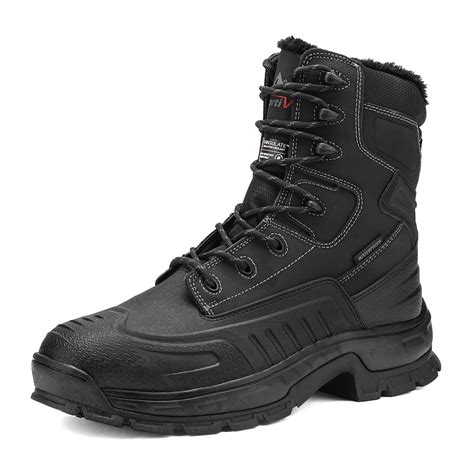 Nortiv 8 Mens Waterproof Snow Boots Insulated Winter Construction