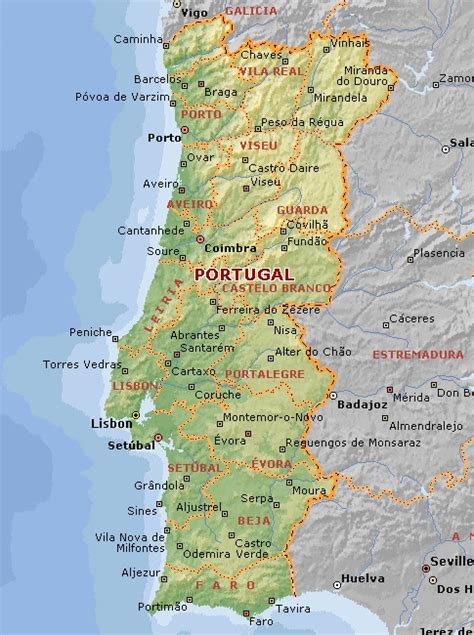 Portugal Map And Portugal Satellite Images