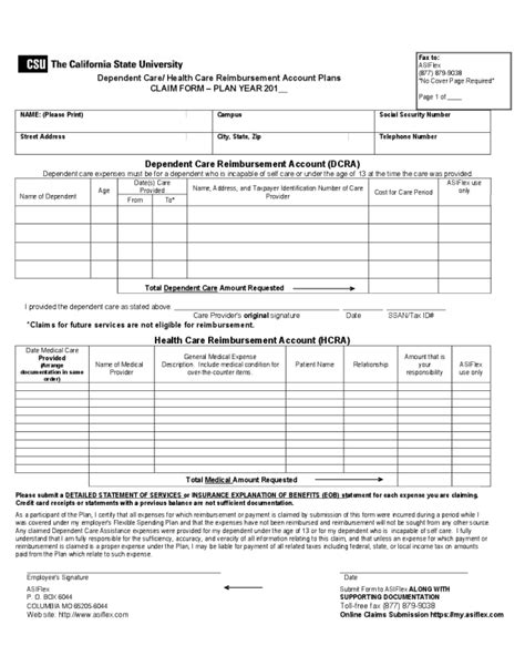 2021 Health Care Plan Claim Form Fillable Printable Pdf Forms