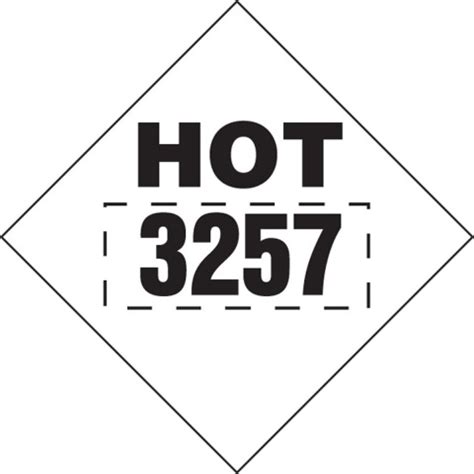Hazard Class 9 3257 4 Digit DOT Placards Accuform