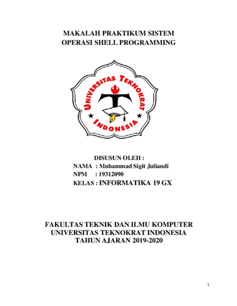 pdf makalah praktikum sistem operasi shell programming muhammad sigit juliandi mahasiswa