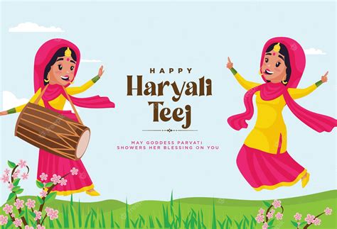 Premium Vector Indian Festival Happy Haryali Teej Banner Design Template