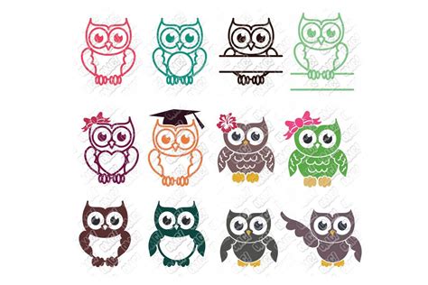 Cute Owl Cartoon Bird Svg Files For Silhouette Files