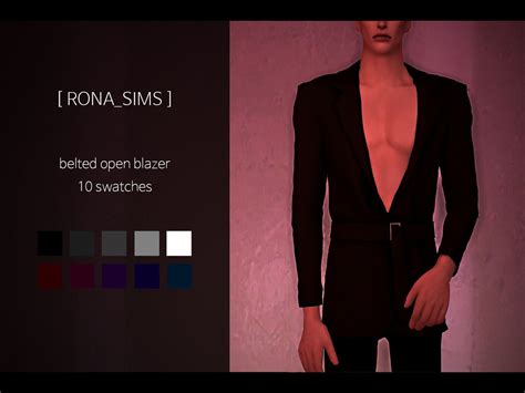 Ronasims — Rona Belted Open Blazer Ts4 New Mesh 10 Sims 4