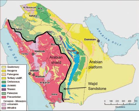 Generalized Geological Map Of The Arabian Peninsula Showing The Arabian