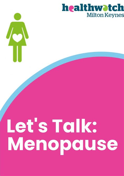 Lets Talk Menopause Healthwatch Milton Keynes