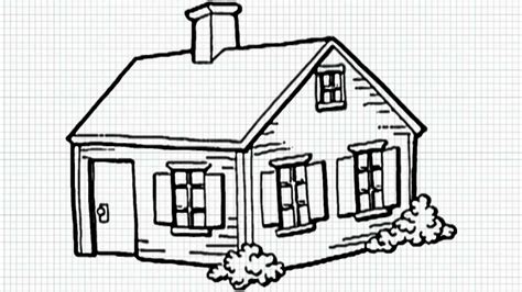 Discover how to draw a 3d house in five steps! How to draw a house for kids - YouTube