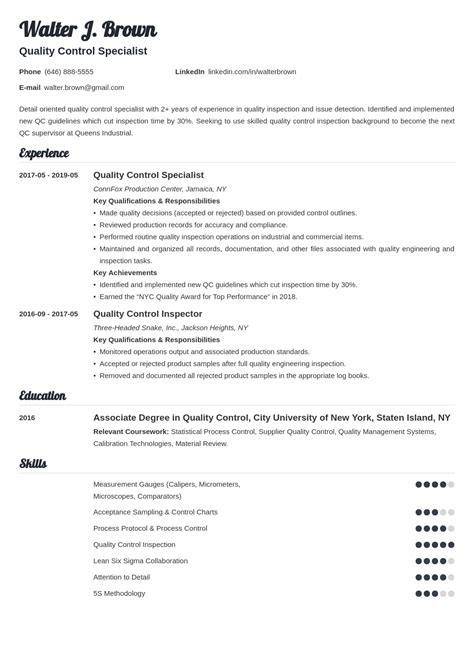 The art of money management is your key asset. Inspector Quality Control Qc Resume Sample - BEST RESUME ...