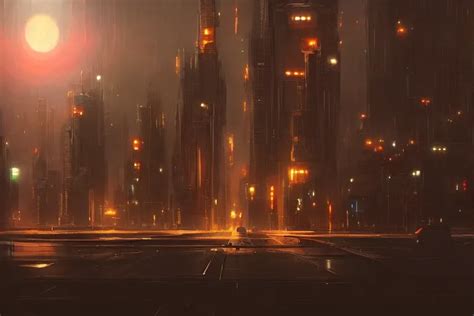 Futuristic Cityscape At Night Greg Rutkowski Stable Diffusion Openart