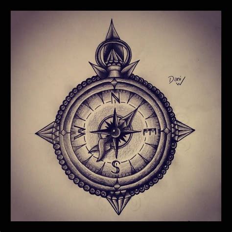 Black And Grey Compass Tattoo Design Sample Mandala Compass Tattoo