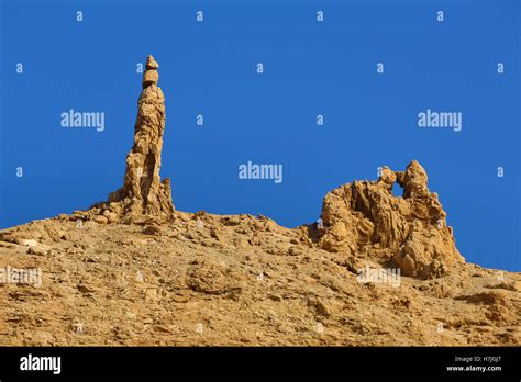 Lots Wife Pillar Of Salt Rock Formation Beside The Dead Sea Jordan