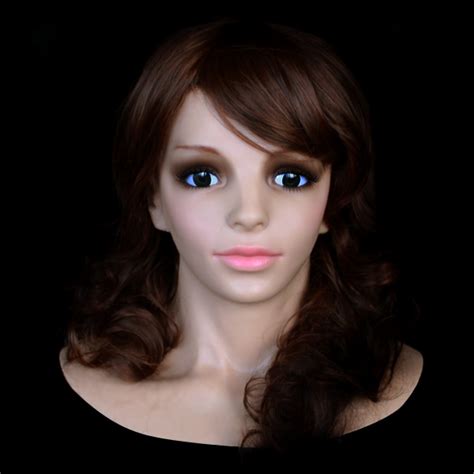 Sf 16 Soft Silicone Realist Human Face Crossdress Full Head Female