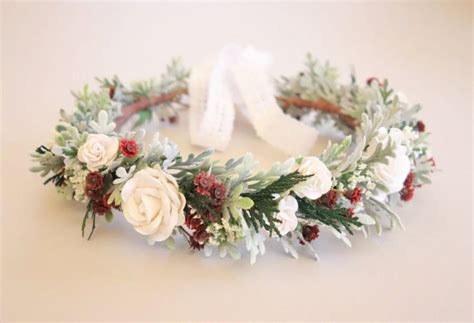 Winter Wedding Crown Floral Crown Winter Flower Crown