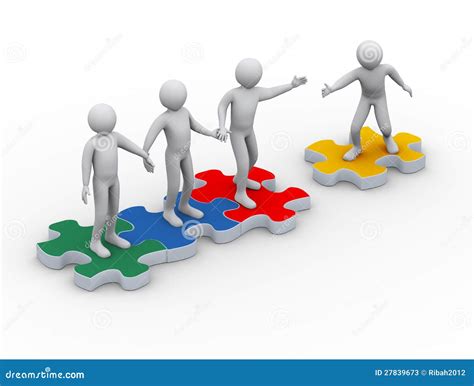 Teamwork Pass The Puzzle 3d Animated Clipart For Powe