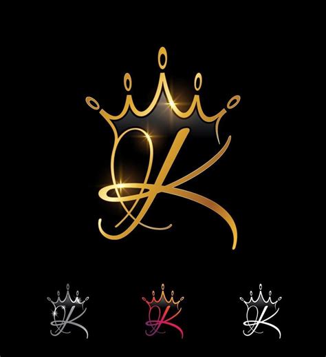Golden Monogram Crown Initial Letter K In 2022 Coffee Shop Logo