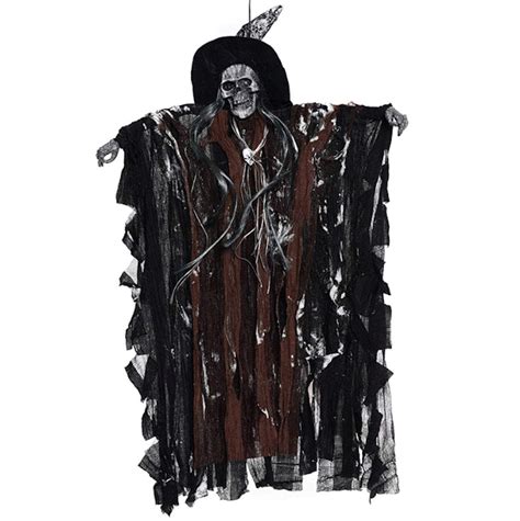 Halloween Hanging Light Up And Voice Activated Skeleton Ghost 4 Units