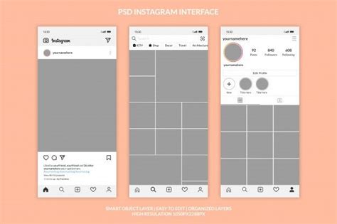 Premium Psd Instagram Interface Template Premium Frases De Fondo De