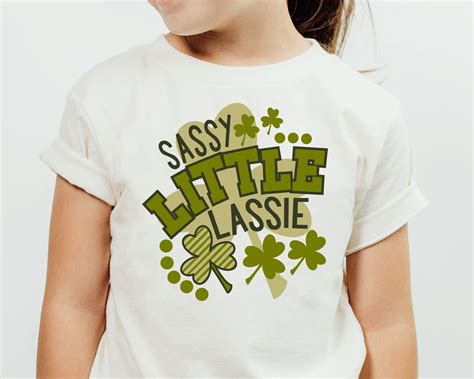 St Patrick S Day Svg Sassy Little Lassie Shamrock Etsy