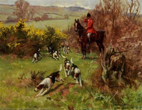 Hunting Scene By John Sanderson Wells John Sanderson Wells