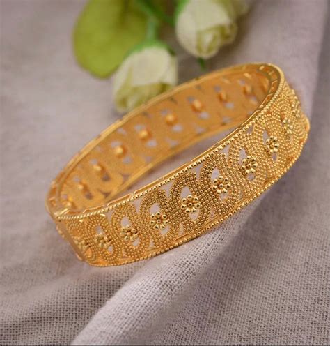 24k Real Gold Plated Dubai Bangle Jewelry Bracelet Openable Etsy