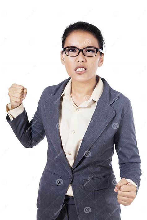 Angry Young Businesswoman Stock Photo Image Of Concept 34888906