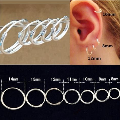 Pairs Sterling Silver Hoop Cartilage Helix Earrings Shopee Philippines