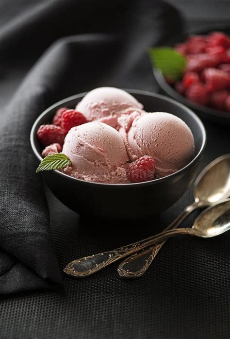 Ice Cream With Fruit Flavor Stock Photo Image Of Frozen Cherry