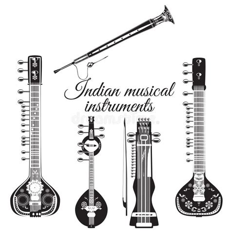 Veena Indian Music Instrument Stock Illustrations Veena Indian