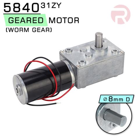 5840 31zy Worm Geared Dc Motor 12v 24v Powerful High Torque Up To