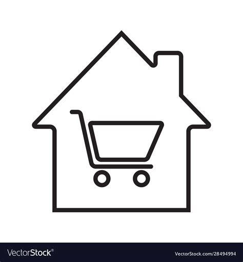 Household Goods Store Linear Icon Royalty Free Vector Image