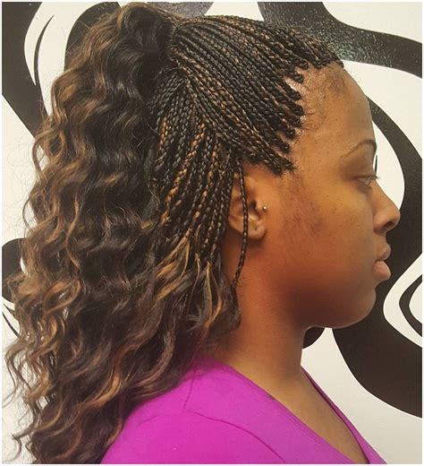 Fun Hairstyles With Box Braids You Can Try Micro Braids Styles Braids With Curls Brown Box