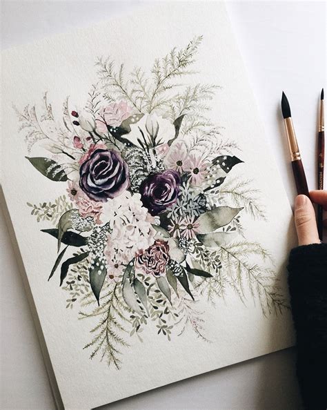 Flower Bouquet Drawing Flower Art Drawing Plant Drawing Drawing