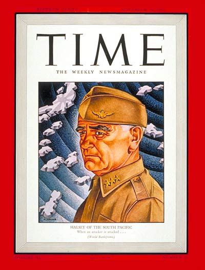 Time Magazine Cover Admiral William Halsey Nov 30 1942 Admirals