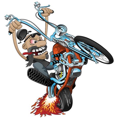 Ride A Motorbike Cartoon