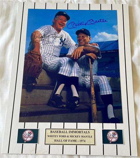 Lot Signed Mickey Mantle And Whitey Ford Baseball Immortals Hall Of