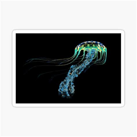 Blue Ocean Jellyfish Underwater Marine Animal Oceanography Sticker
