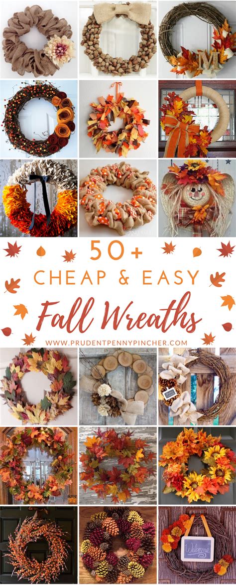 50 Cheap And Easy Diy Fall Wreaths Prudent Penny Pincher