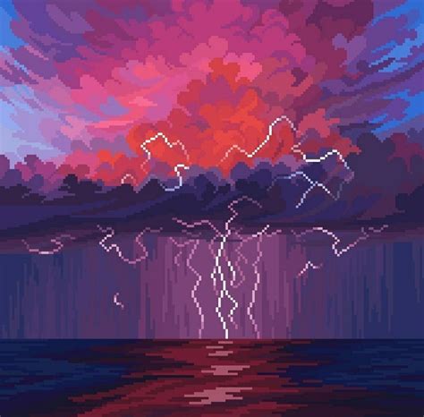 Heart Of The Storm Cool Pixel Art Poster Size Prints In Wallpaper Halloween Pictures Biomes