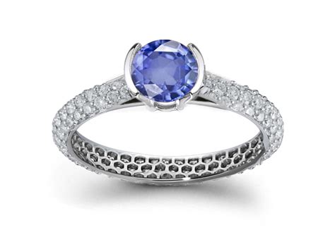Designer Colored Gemstone Engagement Rings Wedding Rings Sets