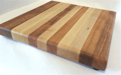 Handmade Cutting Board Cherry And Maple Natural Wooded Edge Grain