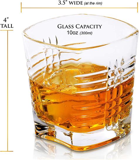 China Premium Lead Free Whiskey Glasses Set 10oz Double Old Fashioned Rocks Glasses T Box