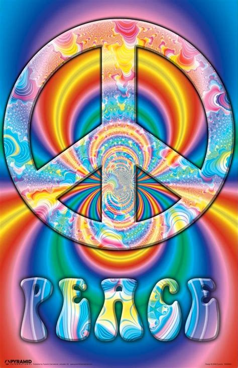 Peace Symbol Rainbow Swirl Psychedelic Hippy Laminated Dry Erase Sign