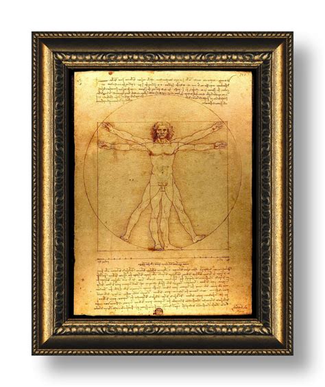 The Vitruvian Man By Leonardo Da Vinci Framed Canvas Wall Art