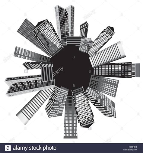 Black And White Cities Vector Illustration Stock Vector Image And Art