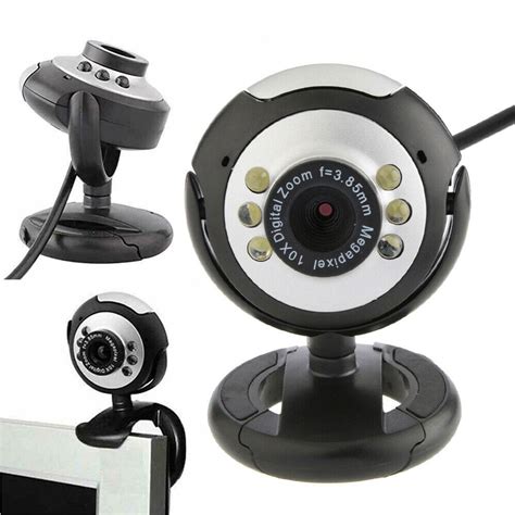 USB 2 0 Webcam With 6 LED Light Web Cam Digital Video Webcam With Mic