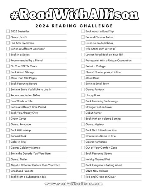 Read With Allison S 2024 Reading Challenge Read With Allison In 2023 Reading Challenge Book